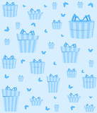 Vector cartoon background with gifts