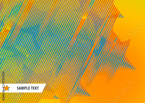 Abstract pattern from striped stars on orange background