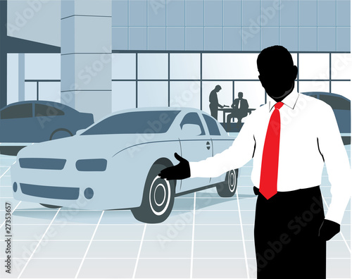 Salesman at showroom