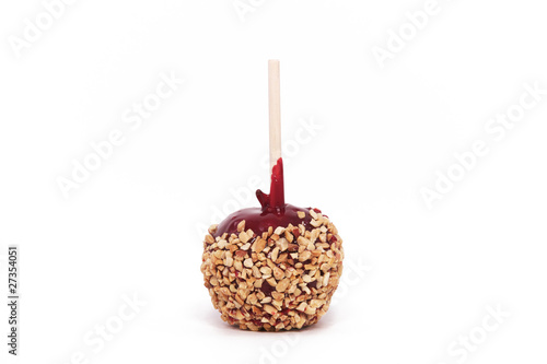 Single Candy Apple Isolated against a White Background