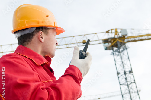 Obraz na plátne builder operating the tower crane
