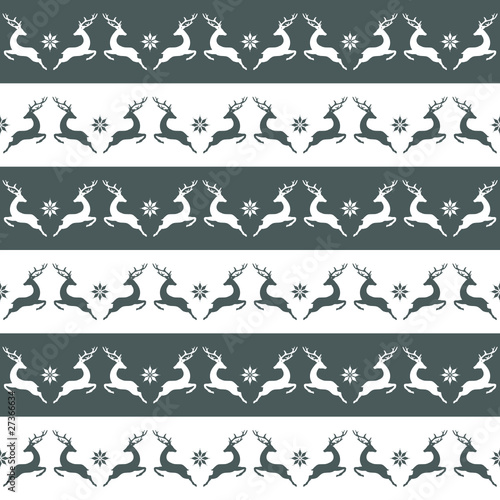 Seamless Pattern Jumping Reindeer Grey
