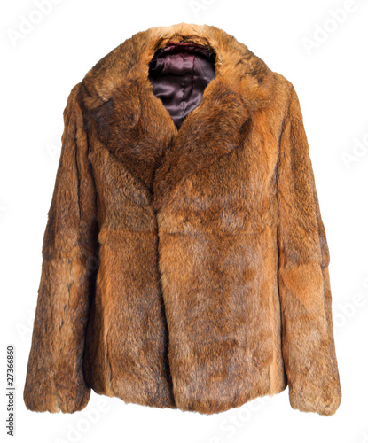 Female coat made of rabbit fur | Isolated photo
