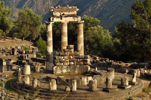The Tholos at the sanctuary of Athena Pronaia in Delphi, Greece photo