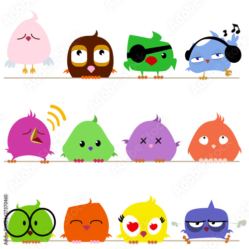 cute birds set