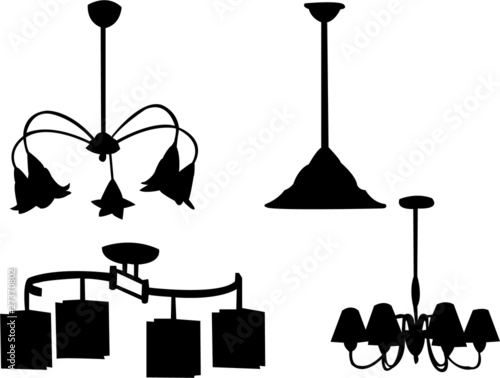 chandelier silhouette - vector