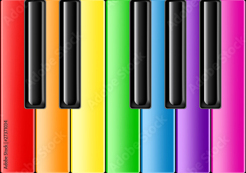 Classic Piano With Rainbow Keys