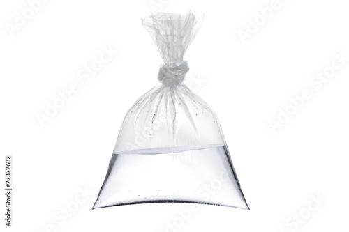 An empty plastic bag with water