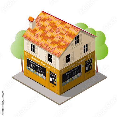 Traiteur Charcutier Artisan 3D Vecteur Métier