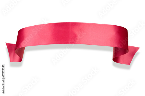 Elegance pink ribbon banner with shadow