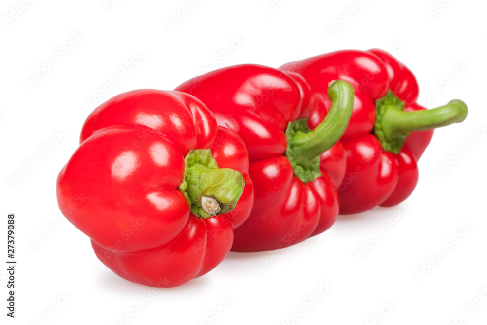 Red peppers isolated on white
