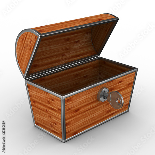 Open box on white backgroun...