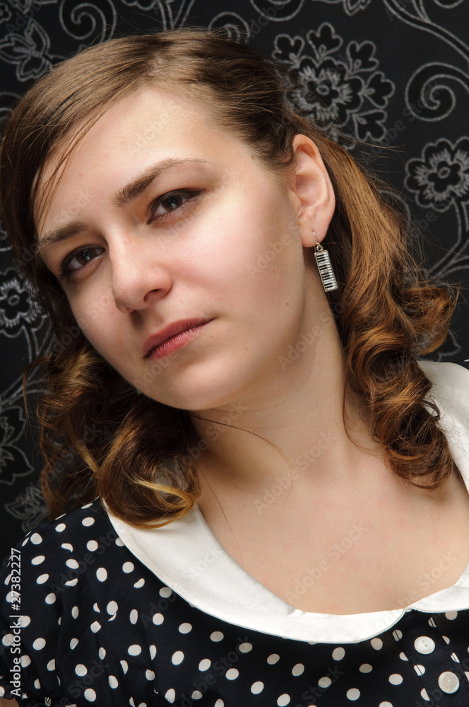 Charming woman over dark background