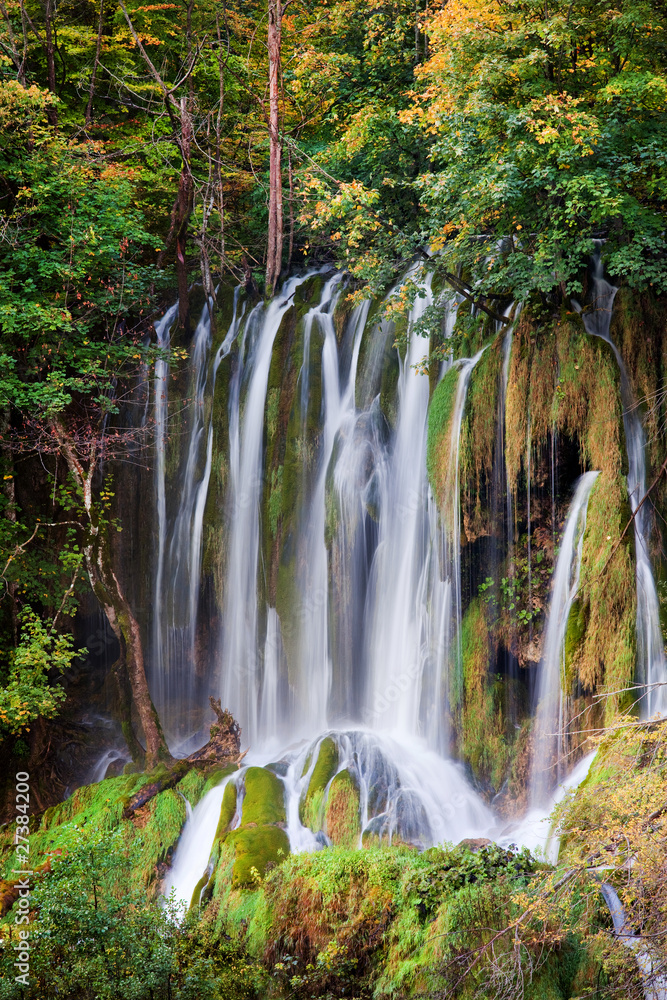 Waterfall In Plitvice Lakes National Park In Croatia