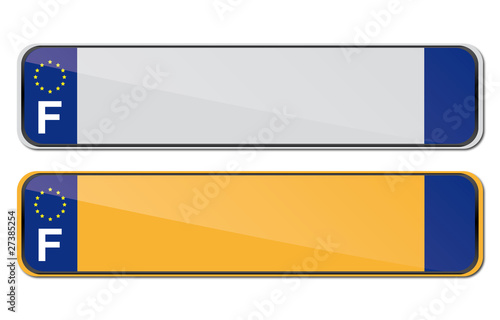 Template plaques immatriculation