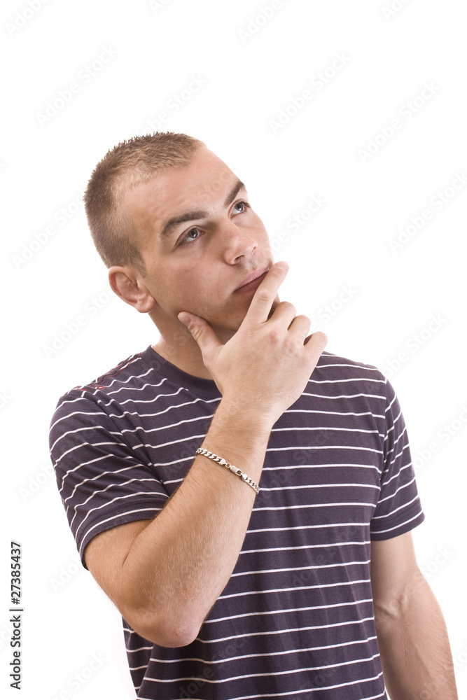 Portrait of thinking smiling man Portrait of thinking smiling man