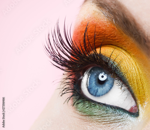 Women eye make-up with flower