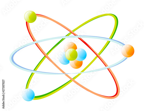 vector detail of atom isolated over white background