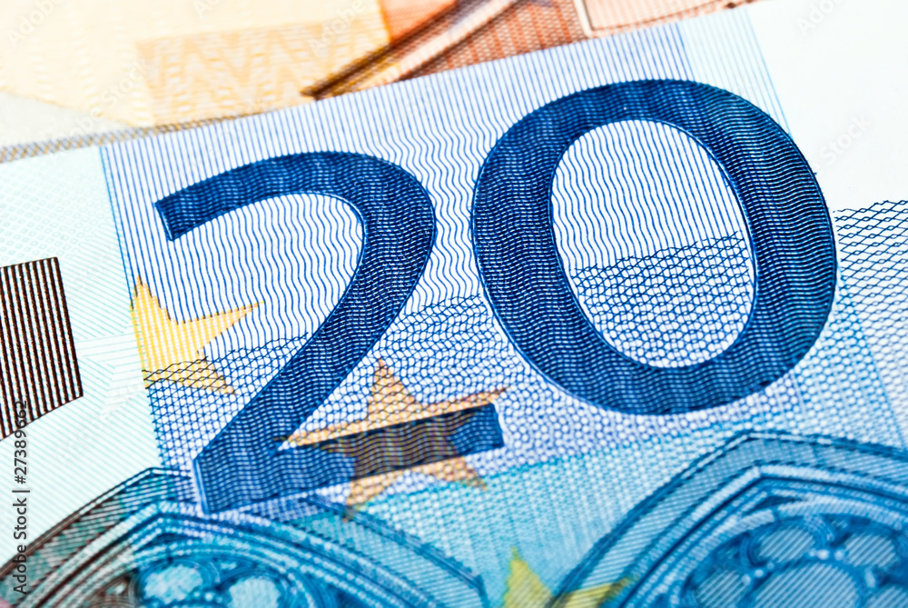 zwanzig Euro Schein StockFoto Adobe Stock