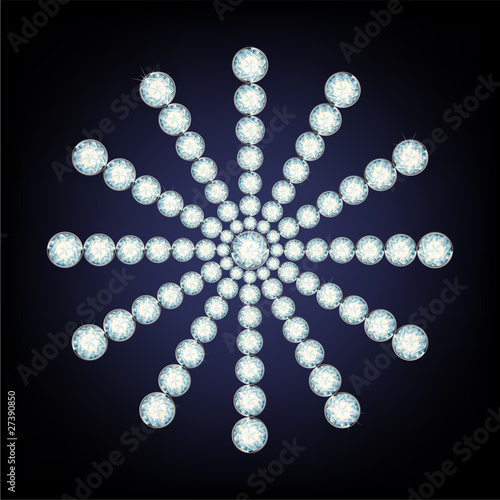 Snowflake made from diamonds.