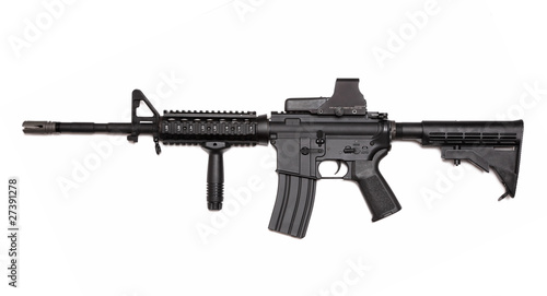 US Army M4A1 rifle with holographic sight. photo