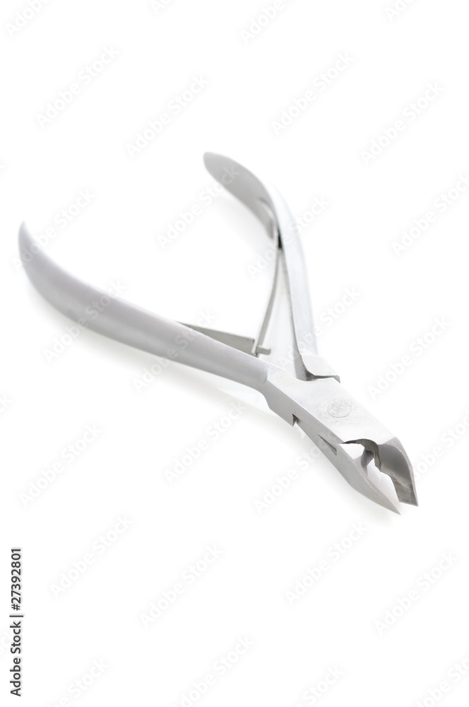 Steel Nippers for Manicure Isolated on White Background Steel Nippers for Manicure Isolated on White Background