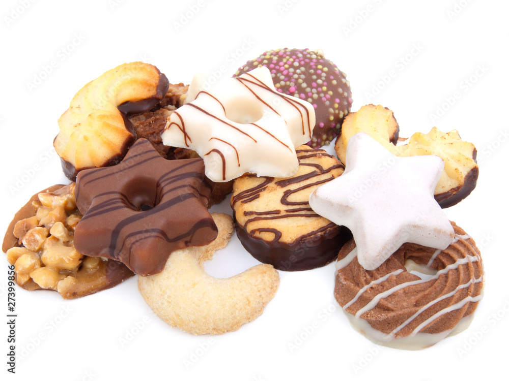 Christmas spice-cakes isolated on white background Christmas spice-cakes isolated on white background