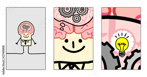 zoom inside man's brain - 3 steps