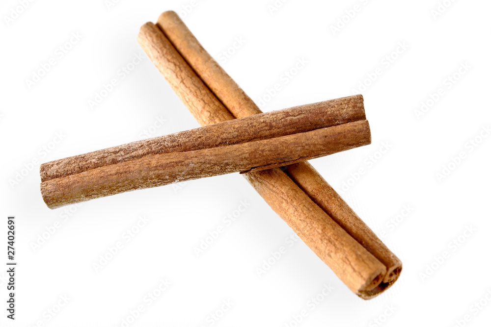 cinnamon on a white background cinnamon on a white background