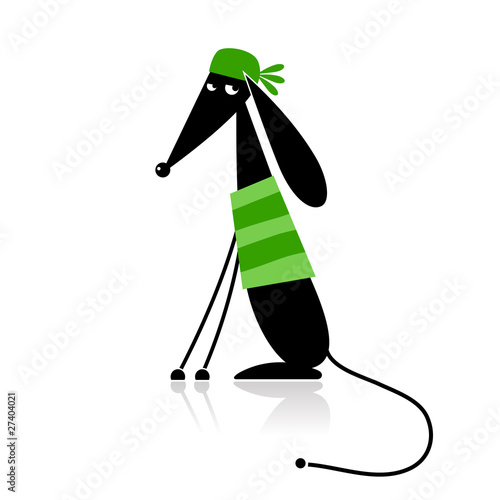 Fashion dog silhouette for your design