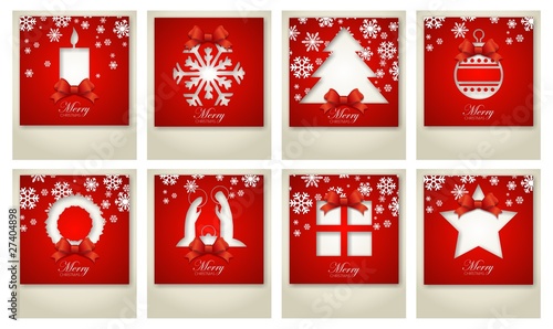 SET TARJETAS NAVIDEÑAS EN ROJO