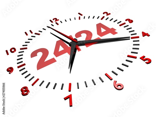Tableau sur toile horloge 24/24