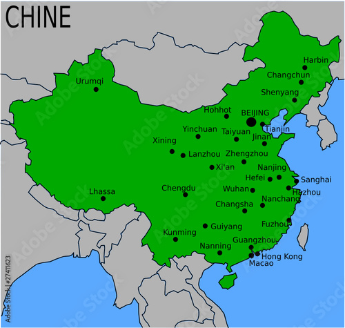 Carte des Villes Principales de Chine