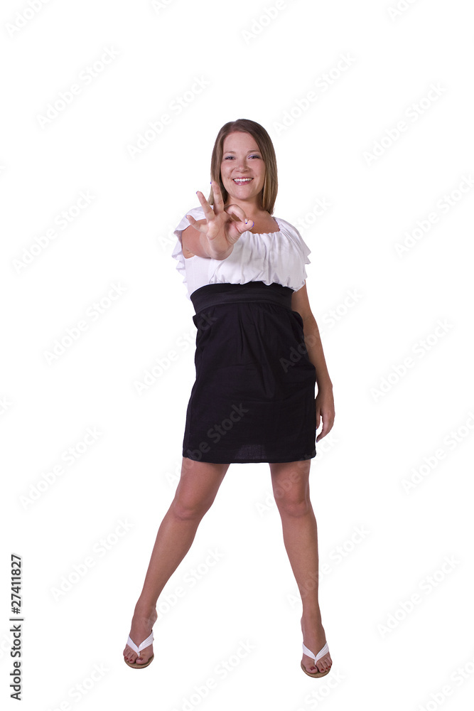 Beautiful Girl Giving the OK Sign Beautiful Girl Giving the OK Sign