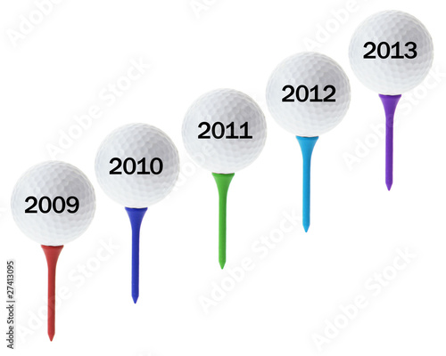New Year Concept with Golf Balls