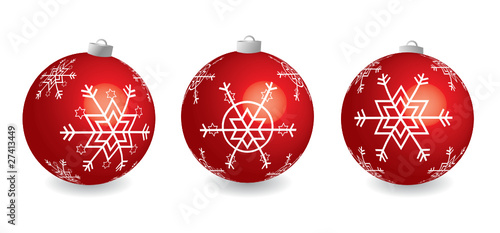 Vector Christmas balls with snowflakes