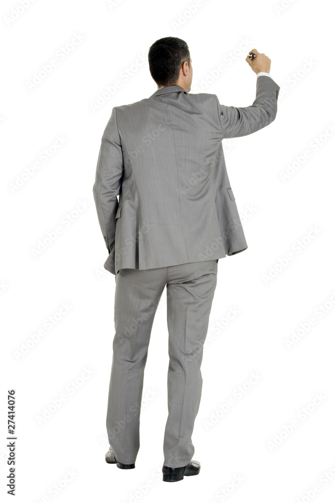 Businessman writing with marking pen Businessman writing with marking pen