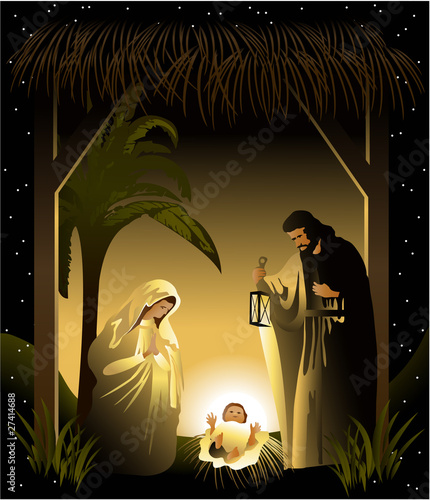 Nativity scene with Holy Family