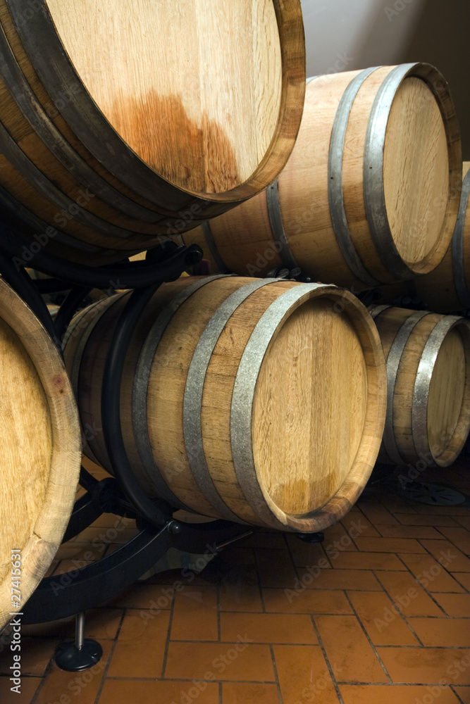 the wine barrels