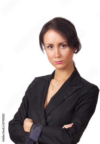 Wallpaper Mural Young beautiful woman portrait, isolated on white background. Torontodigital.ca