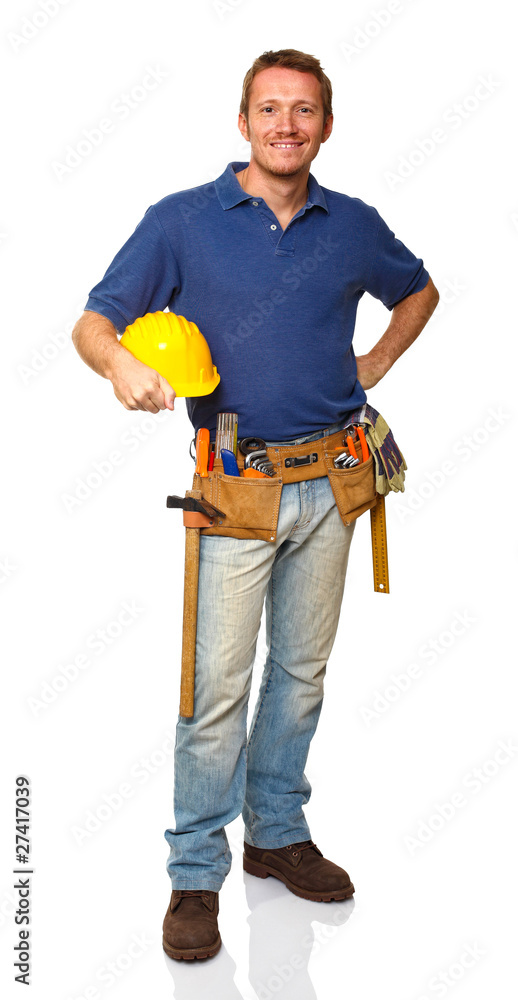 standing construction worker portrait standing construction worker portrait