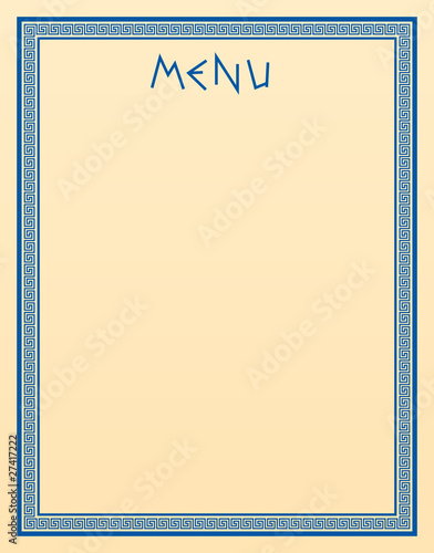 Greek style menu