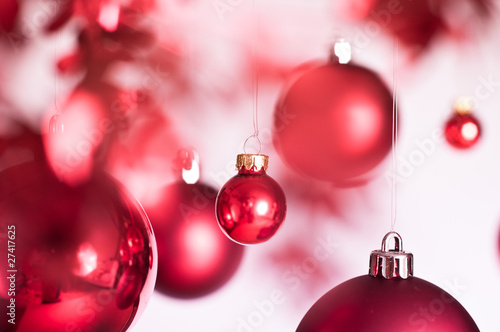 Christmas balls, red decoration