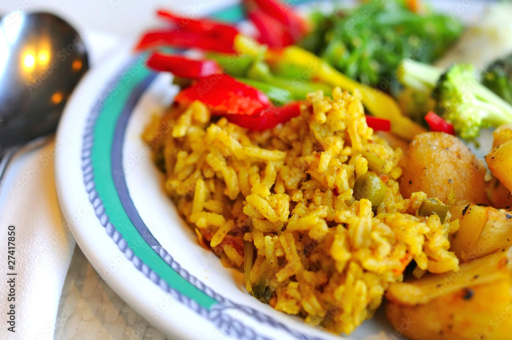 Healthy Indian vegetarian set meal Healthy Indian vegetarian set meal