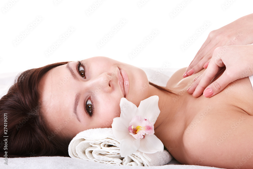 Beautiful young woman in spa. Isolated. Beautiful young woman in spa. Isolated.