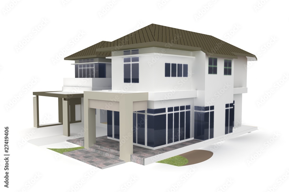 3d house isolated on white 3d house isolated on white