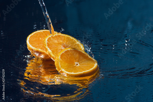 Oranges in water