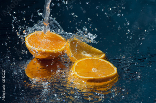 Oranges in water