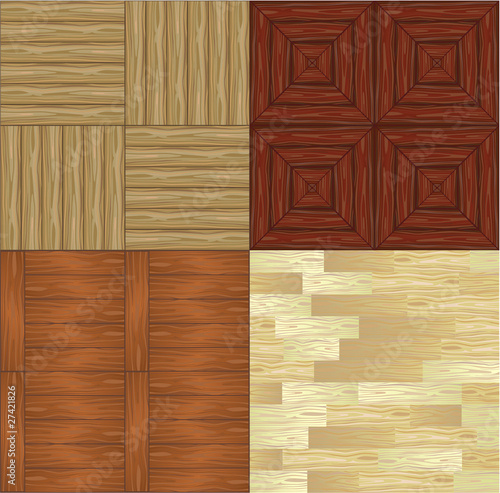 Vector set of seamless backgrounds a wooden parquet