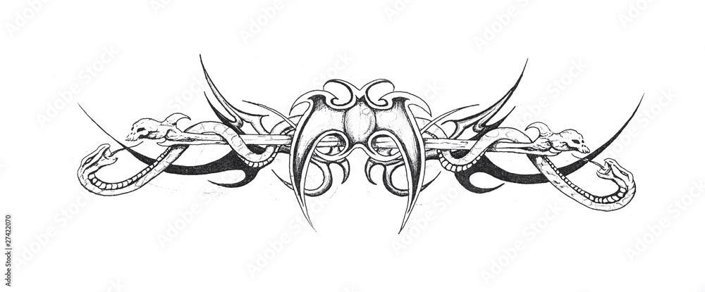 Sketch of tattoo art, tribal design